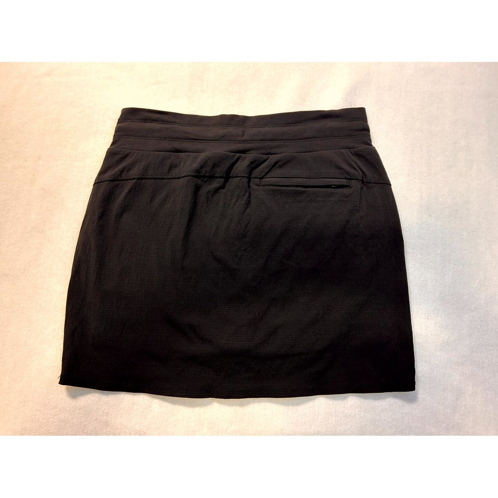 Athleta Trekkie North Skort Shorts + Skirt Black Size 4 Zip Pockets Drawstring - Picture 10 of 16